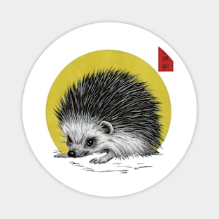 Crestfallen Hedgehog Japanese Art Print Magnet